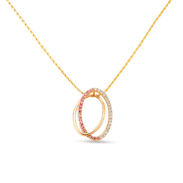 Mia Glintz by Tanishq 18KT Rose Gold Diamond And Sapphire Pendant 