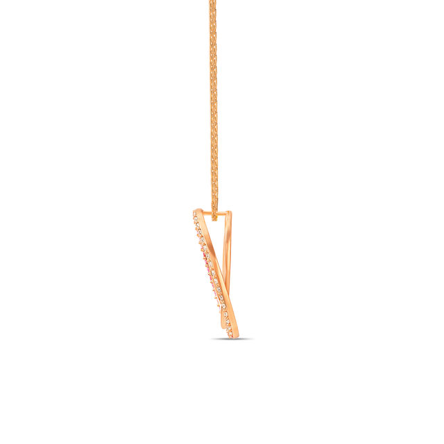 Mia Glintz by Tanishq 18KT Rose Gold Diamond And Sapphire Pendant 2