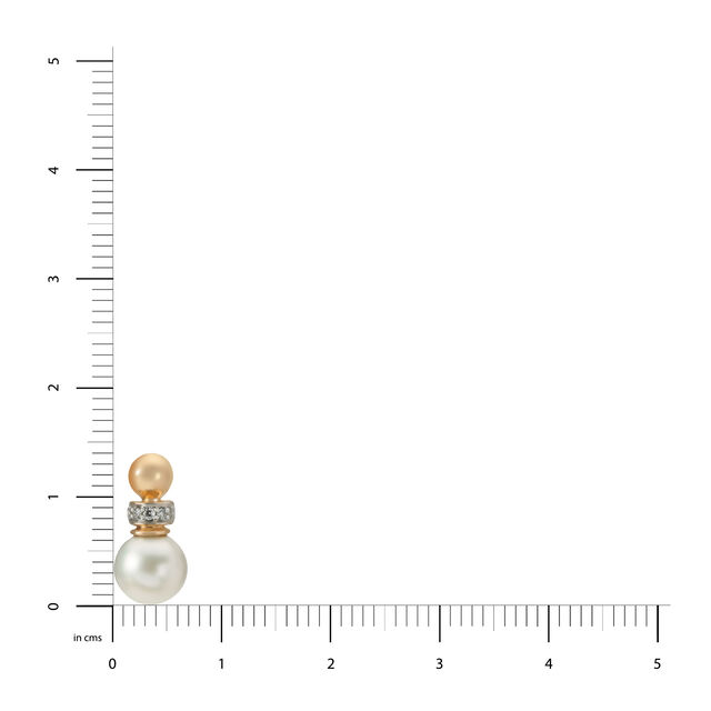 Mia All-Rounders by Tanishq 18KT Yellow Gold Diamond And Pearl Stud Earrings with Semi-Orb Design,,hi-res 4