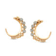 Mia All-Rounders by Tanishq 18KT Yellow Gold Hoop Earrings with C-Design,,hi-res 