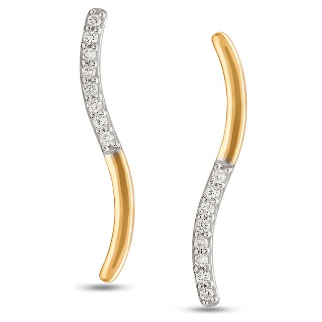 Mia Glintz by Tanishq 18KT Yellow Gold Diamond Stud Earrings 