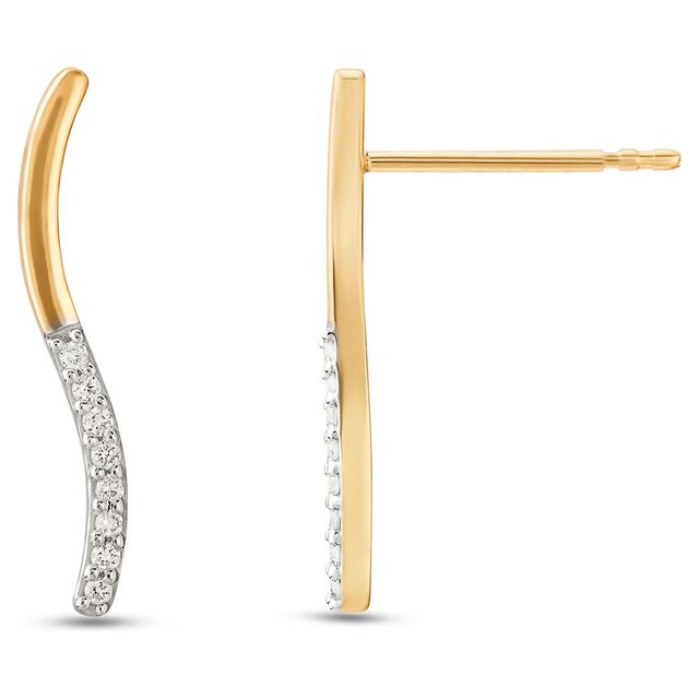 Mia Glintz by Tanishq 18KT Yellow Gold Diamond Stud Earrings 2