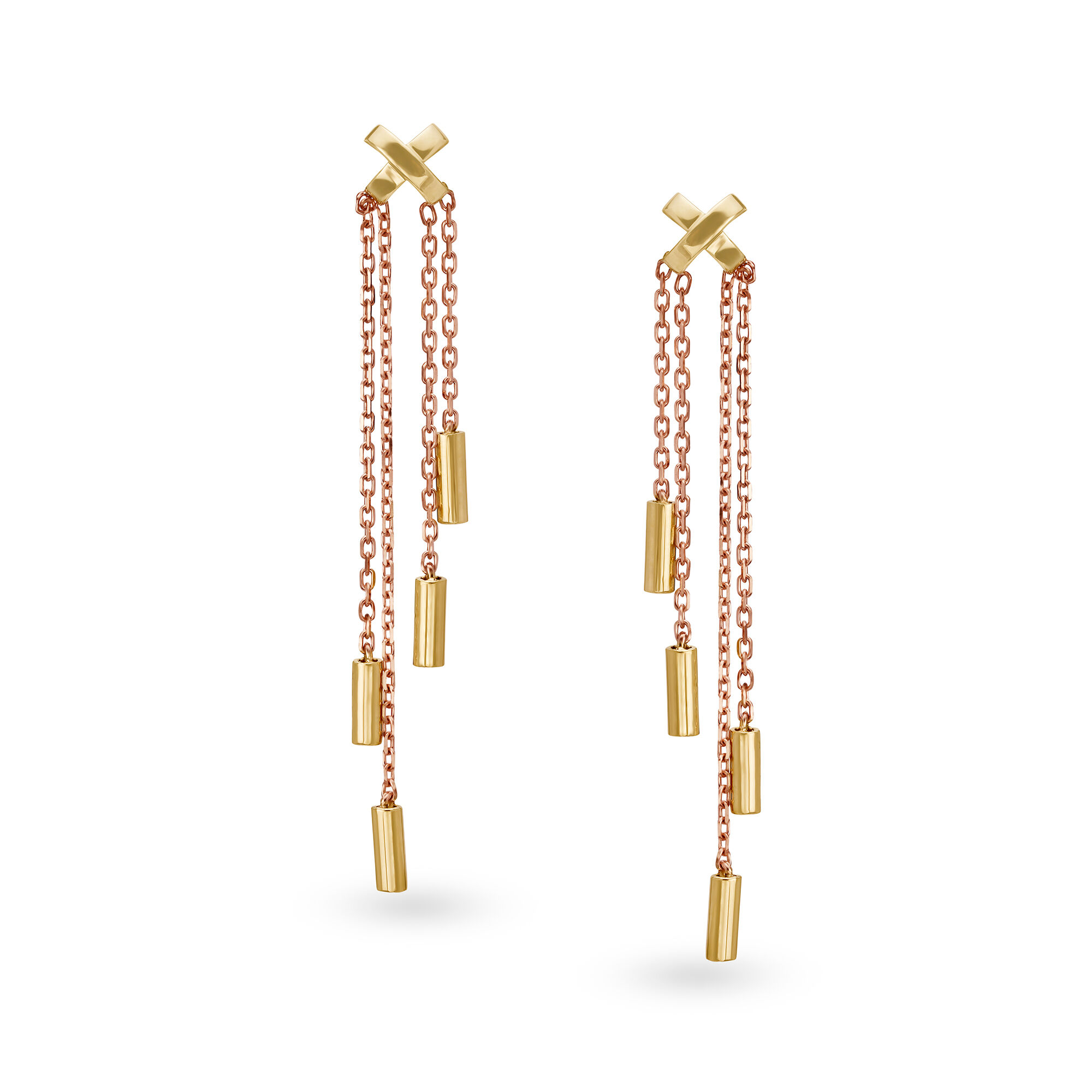 Buy Mia by Tanishq 14KT Yellow Rose Gold Drop Earrings at Best Price Tanishq US