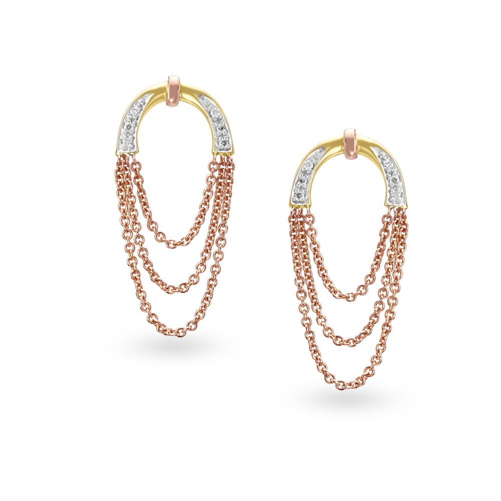 Buy Mia by Tanishq 18KT Rose Gold Diamond Drop Earrings at Best Price ...