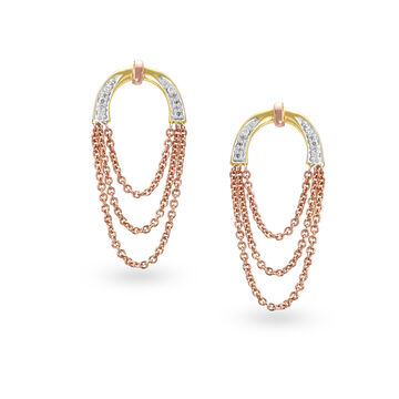 Mia by Tanishq 18KT Rose Gold Diamond Drop Earrings