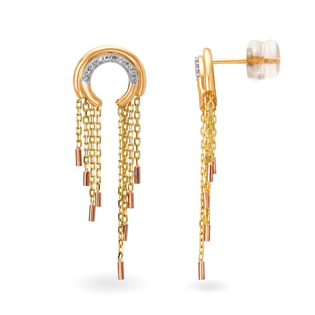 Mia by Tanishq 18KT Yellow Gold Diamond Drop Earrings,,hi-res 2