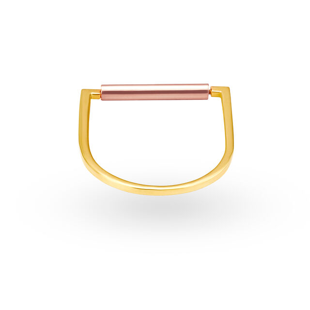 Mia by Tanishq 18KT Yellow Gold Finger Ring with U Design 2