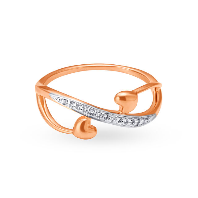 18KT Rose Gold Diamond Finger Ring,,hi-res 2