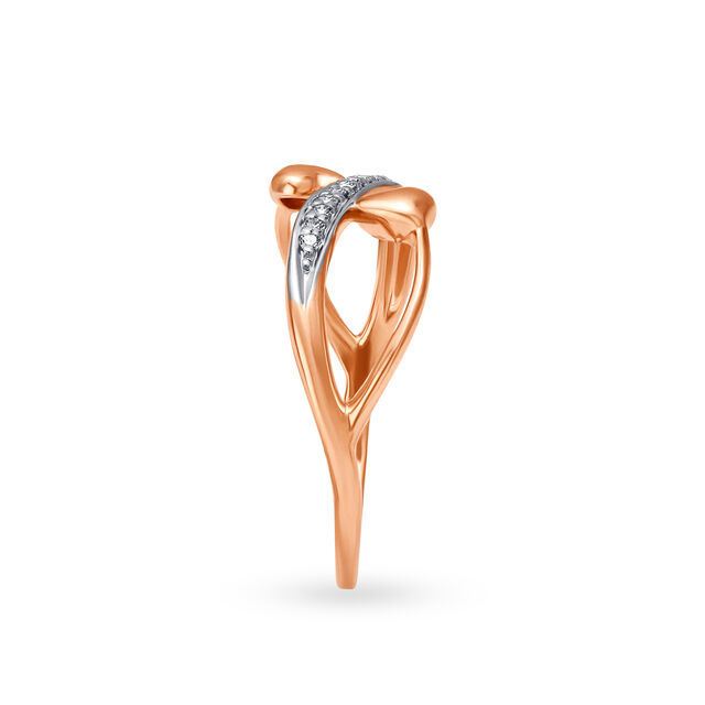 18KT Rose Gold Diamond Finger Ring,,hi-res 3