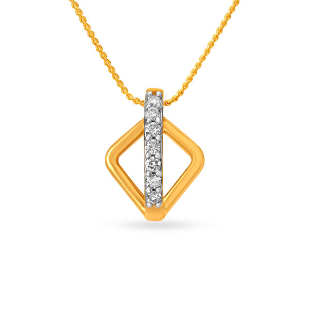 Mia by Tanishq 14KT Yellow Gold Diamond Pendant 