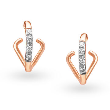 Mia by Tanishq 18KT Rose Gold Diamond Stud Earrings