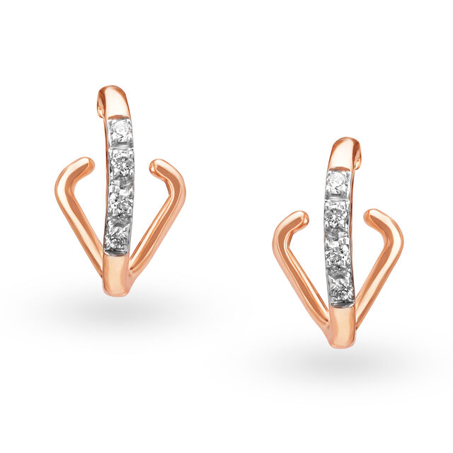 Mia by Tanishq 18KT Rose Gold Diamond Stud Earrings