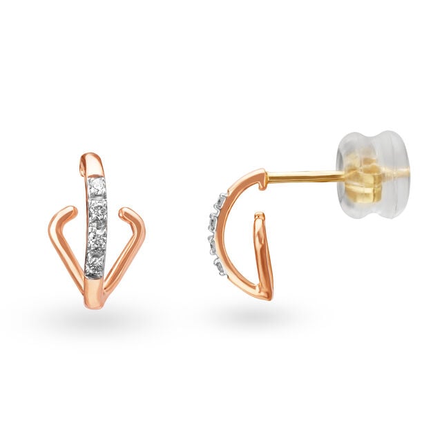 Mia by Tanishq 18KT Rose Gold Diamond Stud Earrings