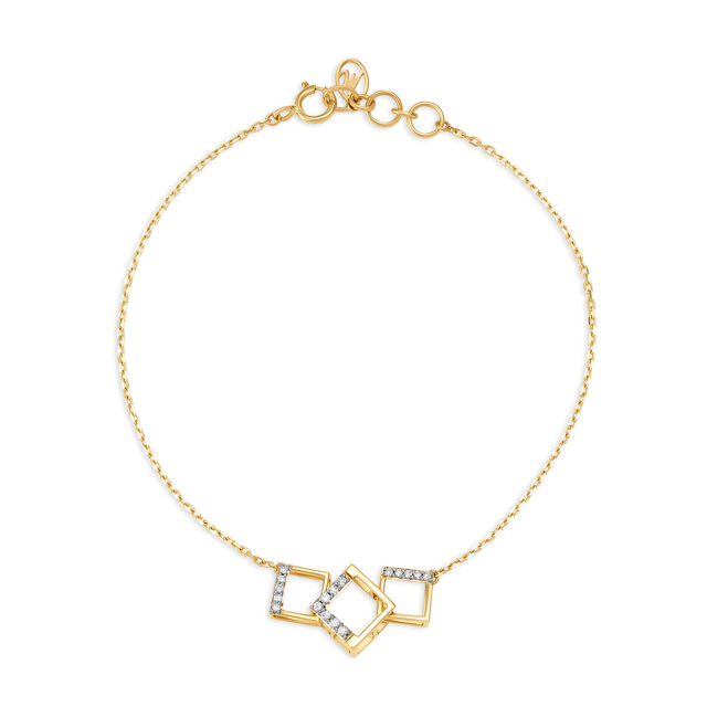 18KT Yellow Gold Diamond Bracelet,,hi-res 