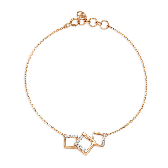 18KT Rose Gold Diamond Bracelet