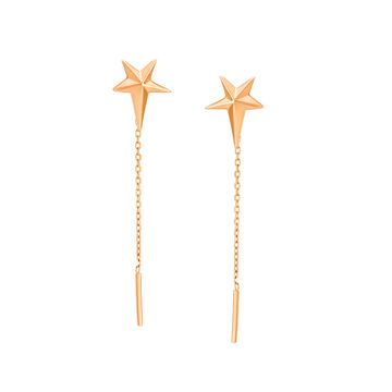 Mia Glam by Tanishq 18KT Rose Gold Drop Earrings with Star Design