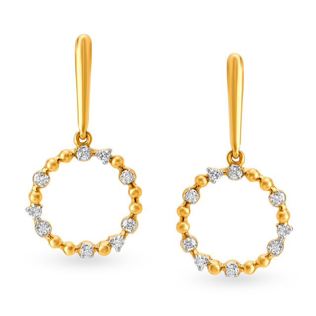 18KT Yellow Gold Diamond Drop Earrings 2