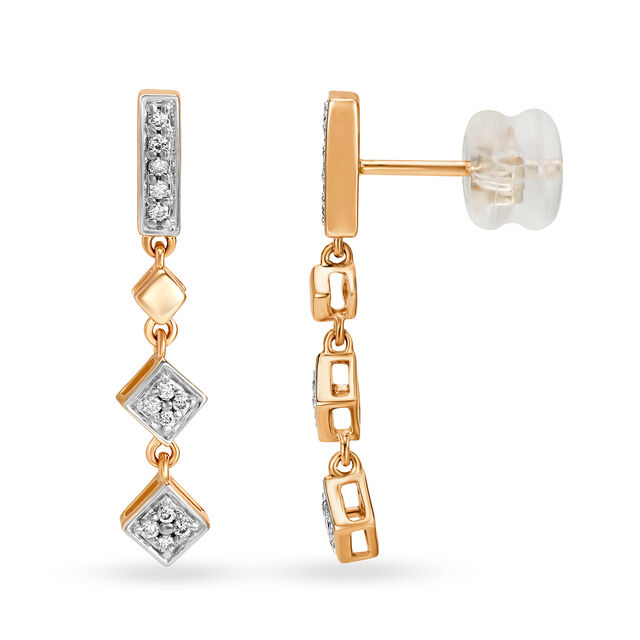 Buy Mia by Tanishq 18KT Rose Gold Diamond Drop Earrings at Best Price ...