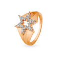 Glam 18KT Rose Gold Finger Ring With Star Design,,hi-res 