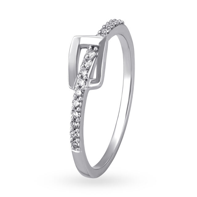 Mia by Tanishq 18KT White Gold Diamond Finger Ring 2