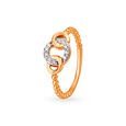 Mia by Tanishq 18KT Rose Gold Diamond Finger Ring 