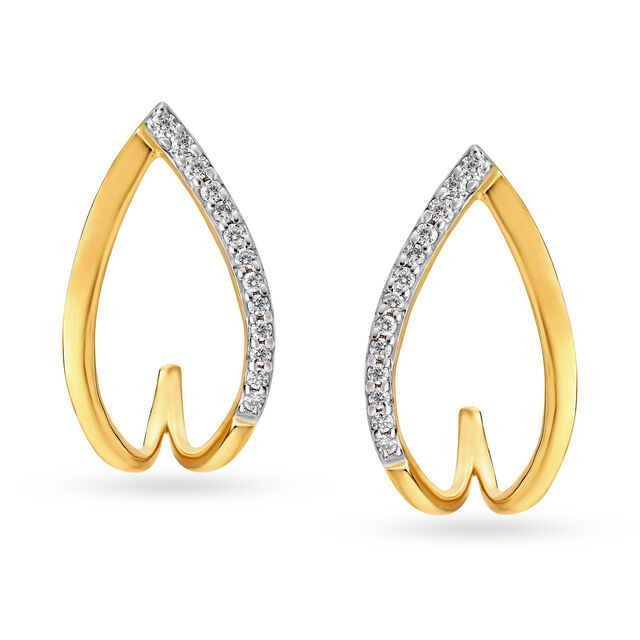 Mia by Tanishq 18KT Yellow Gold Diamond Hoop Earrings,,hi-res 