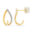 Mia by Tanishq 18KT Yellow Gold Diamond Hoop Earrings,,hi-res 2