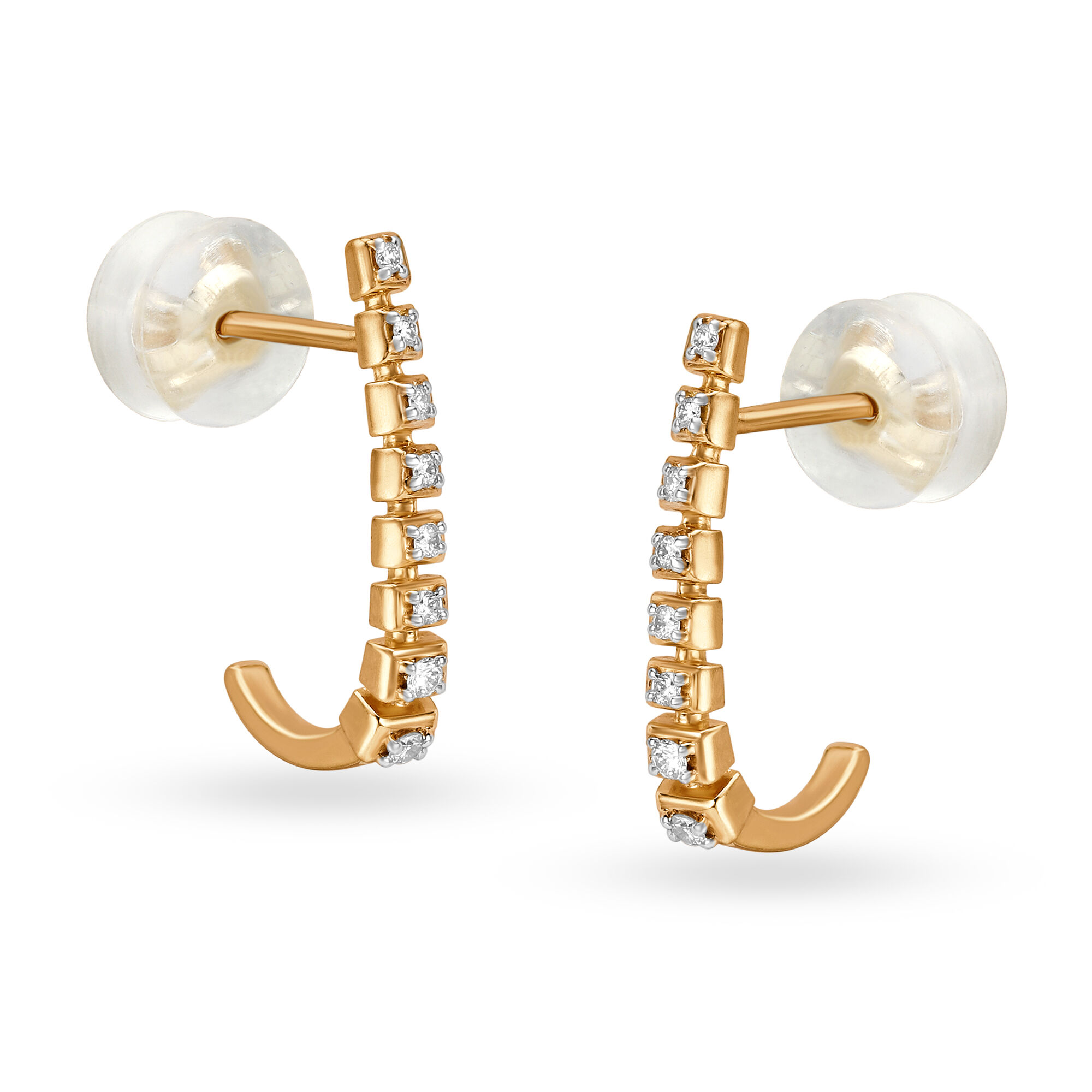 Buy Mia by Tanishq 18KT Yellow Gold Diamond Hoop Earrings at Best Price ...