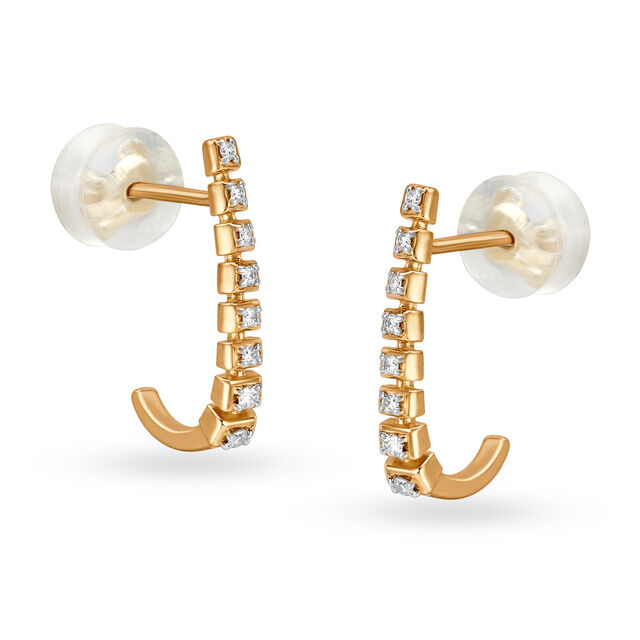 Buy Mia by Tanishq 18KT Yellow Gold Diamond Hoop Earrings at Best Price ...