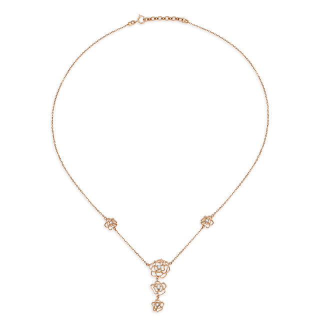 Mia by Tanishq 18KT Rose Gold Diamond Neckwear with Floral Design,,hi-res 