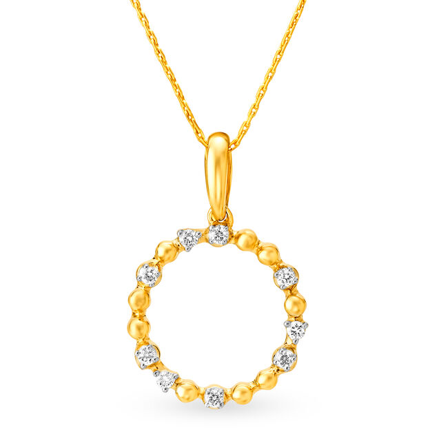 14KT Yellow Gold Diamond Pendant With Circular Design 2