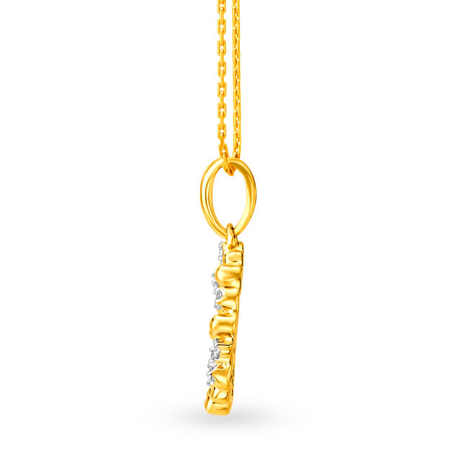 14KT Yellow Gold Diamond Pendant With Circular Design 3