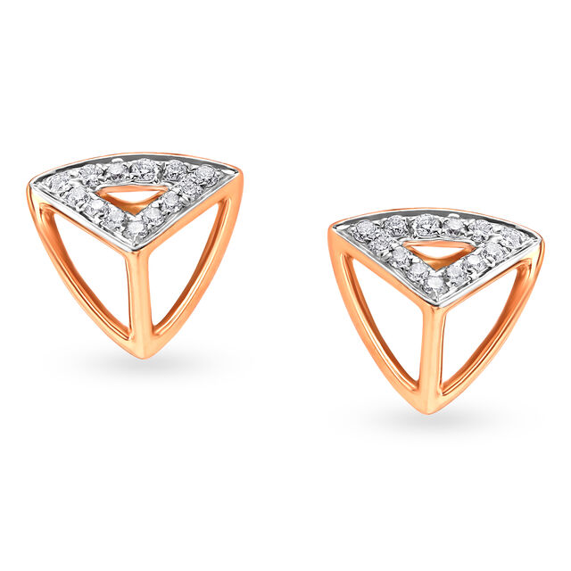 Mia by Tanishq 18KT Yellow and Rose Gold Diamond Stud Earrings,,hi-res 2