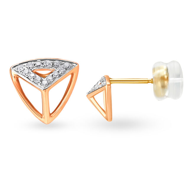 Mia by Tanishq 18KT Yellow and Rose Gold Diamond Stud Earrings,,hi-res 3