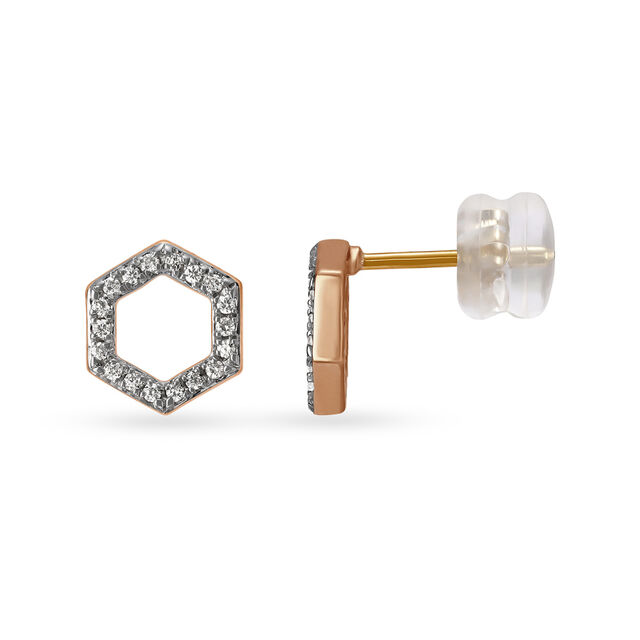 Mia by Tanishq Diamond Studs in 18K Yellow Gold for Women 2