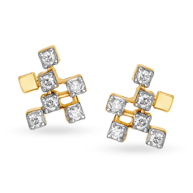 Buy Mia by Tanishq 18KT Yellow Gold Diamond Stud Earrings at Best Price ...