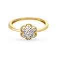 Mia by Tanishq 18KT Yellow Gold Diamond Finger Ring with Floral Design 2