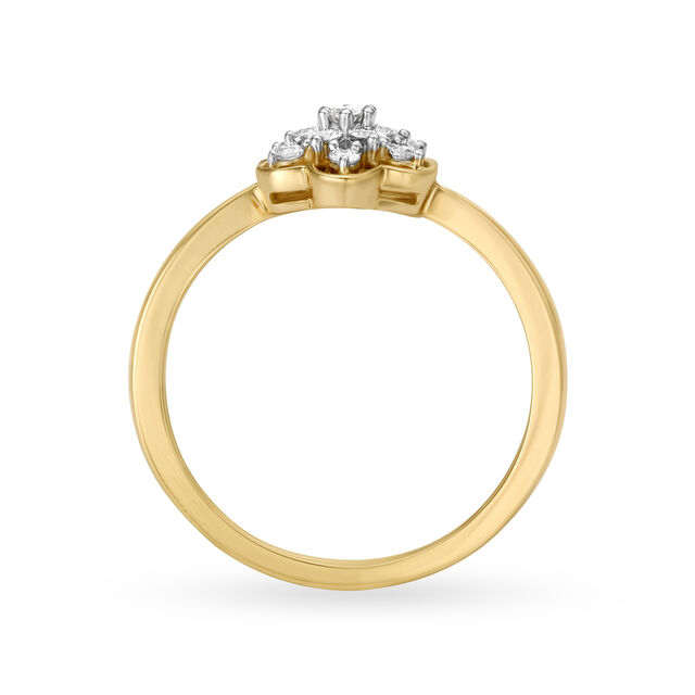 Mia by Tanishq 18KT Yellow Gold Diamond Finger Ring with Floral Design 3