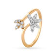 Mia by Tanishq 18KT Rose Gold Diamond Finger Ring With Floral Design 