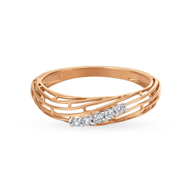 18KT Rose Gold Diamond Finger Ring,,hi-res 2