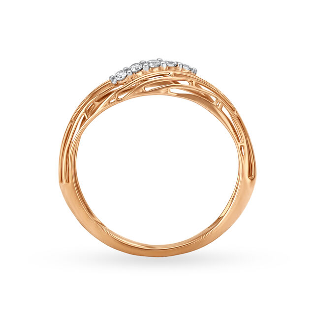18KT Rose Gold Diamond Finger Ring,,hi-res 3