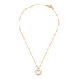 Mia by Tanishq 18KT Yellow Gold Necklace for Women with Pear Diamond Double Ring Pendant,,hi-res 