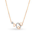 Rose Gold Hearts Pendant Necklace With Diamonds,,hi-res 