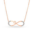 18KT Rose Gold Infinity Pendant With Chain,,hi-res 