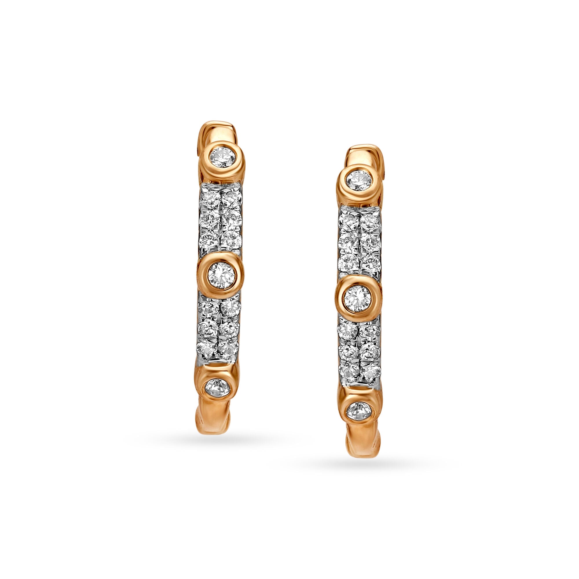 Buy Mia by Tanishq 18KT Rose Gold Diamond Hoop Earrings at Best Price ...