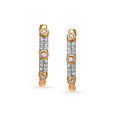 18KT Rose Gold Diamond Hoop Earrings 