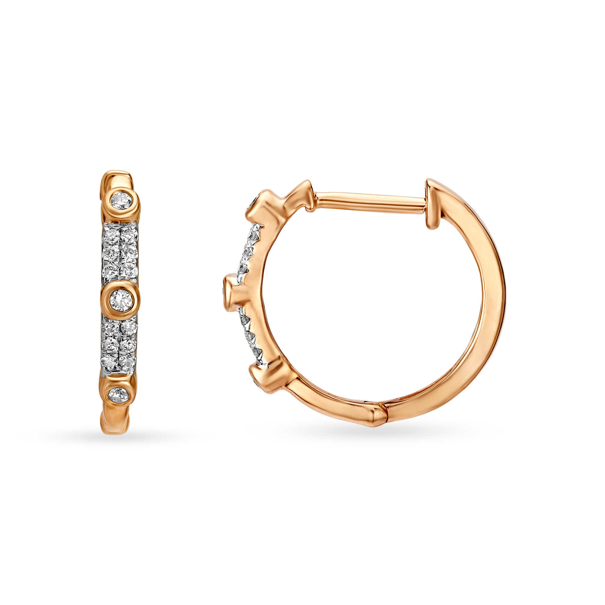 Buy Mia by Tanishq 18KT Rose Gold Diamond Hoop Earrings at Best Price ...