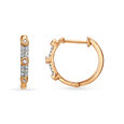 18KT Rose Gold Diamond Hoop Earrings 2
