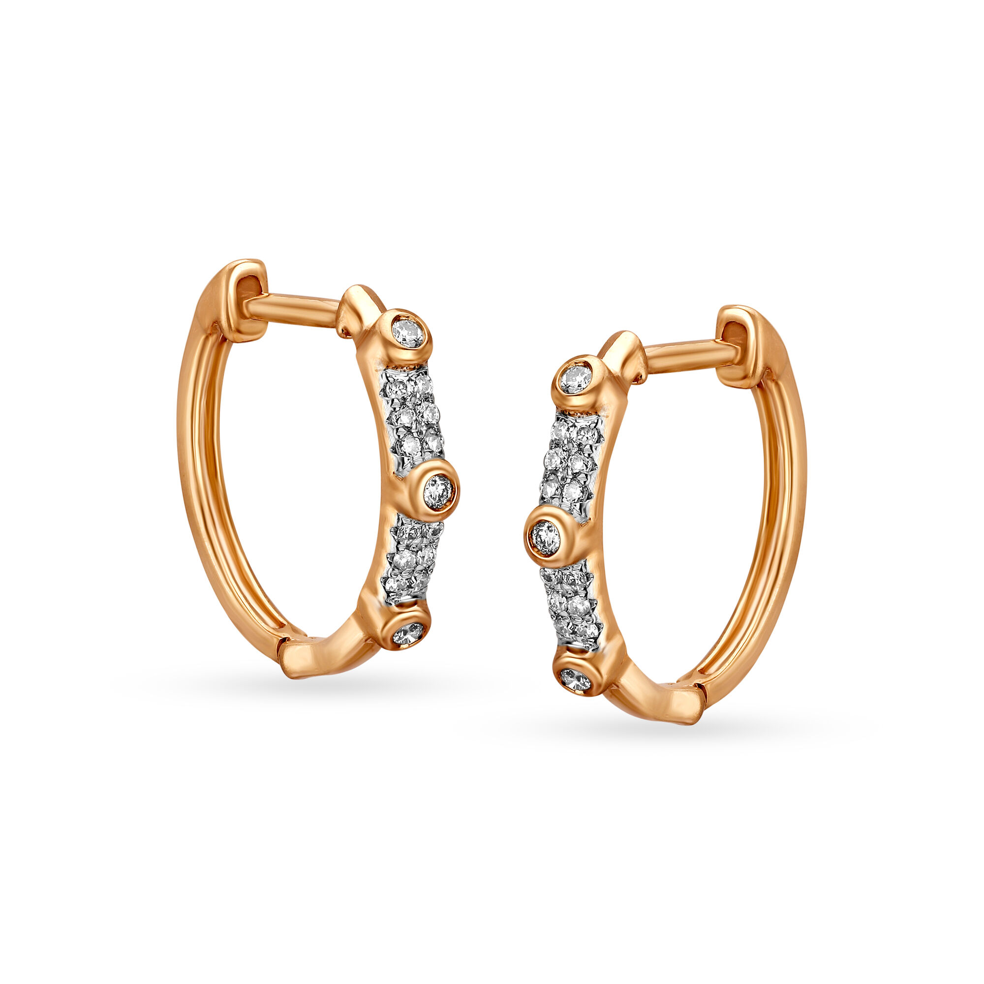 Buy Mia by Tanishq 18KT Rose Gold Diamond Hoop Earrings at Best Price ...