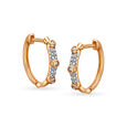 18KT Rose Gold Diamond Hoop Earrings 3